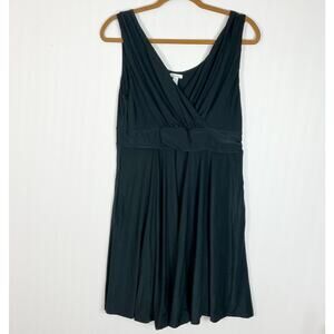 Soma Womens Soft Stretch Dress Short Black V- Neck Sleeveless Large